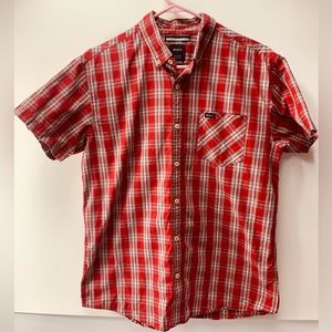 RVCA PLAID SHORT SLEEVE BUTTON DOWN SHIRT SIZE M- EXCELLENT CONDITION!